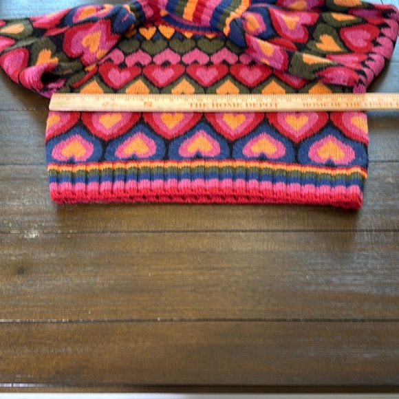 Farm Rio Colorful Heart Pattern Sweater Size Large - Picture 6 of 11